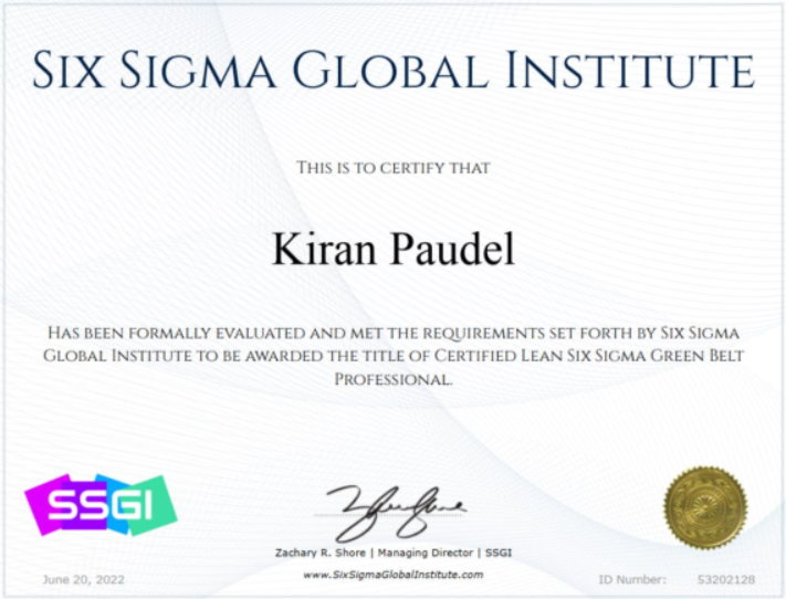 Lean Six Sigma Green Belt